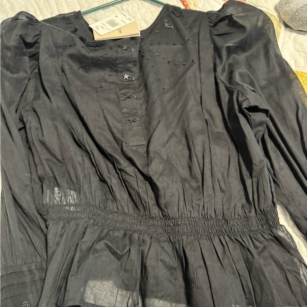 MOTHER Black Sheer Embellished Sleeveless Blouse - Picture 5 of 11